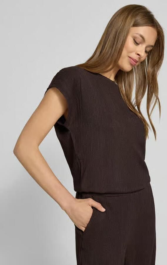 Opus Relaxed fit jumpsuit met structuurmotief model 'Melti' - Foto 2
