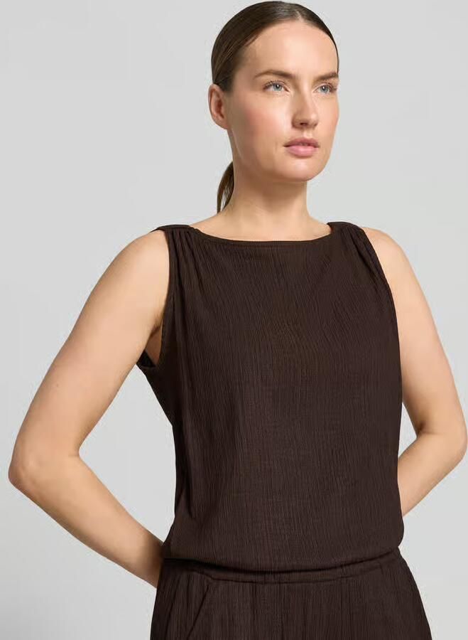 Opus Relaxed fit jumpsuit met structuurpatroon model 'Mefiza'