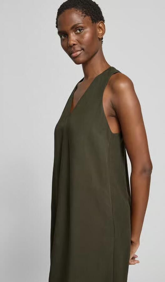 Opus relaxed fit midi-jurk van viscosemix model 'Waka'