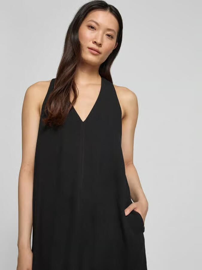 Opus relaxed fit midi-jurk van viscosemix model 'Waka'