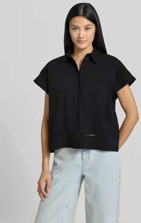 Opus relaxed fit overhemdblouse met opengewerkte borduursels model 'Fallerie' - Foto 3