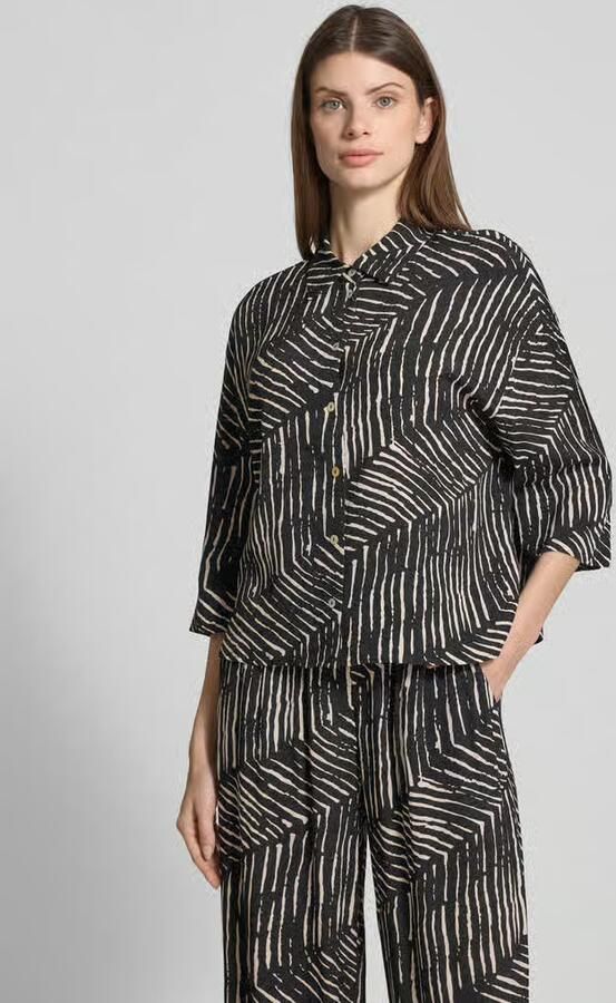 Opus Relaxed-fit overhemdblouse van viscose model 'Fiana palm leaves' - Foto 2