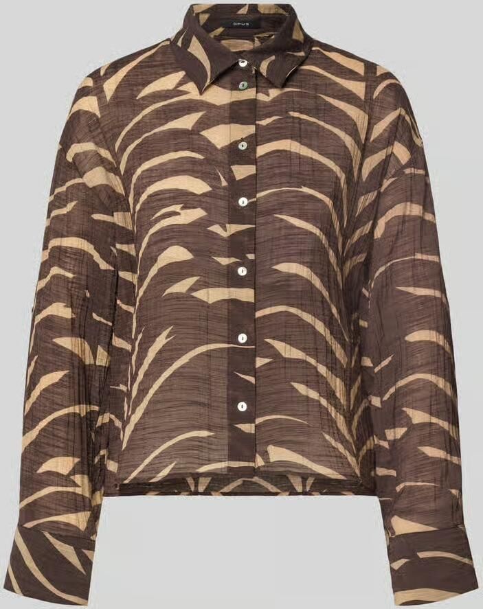 Opus relaxed fit overhemdblouse van viscosemix model 'Fadena'