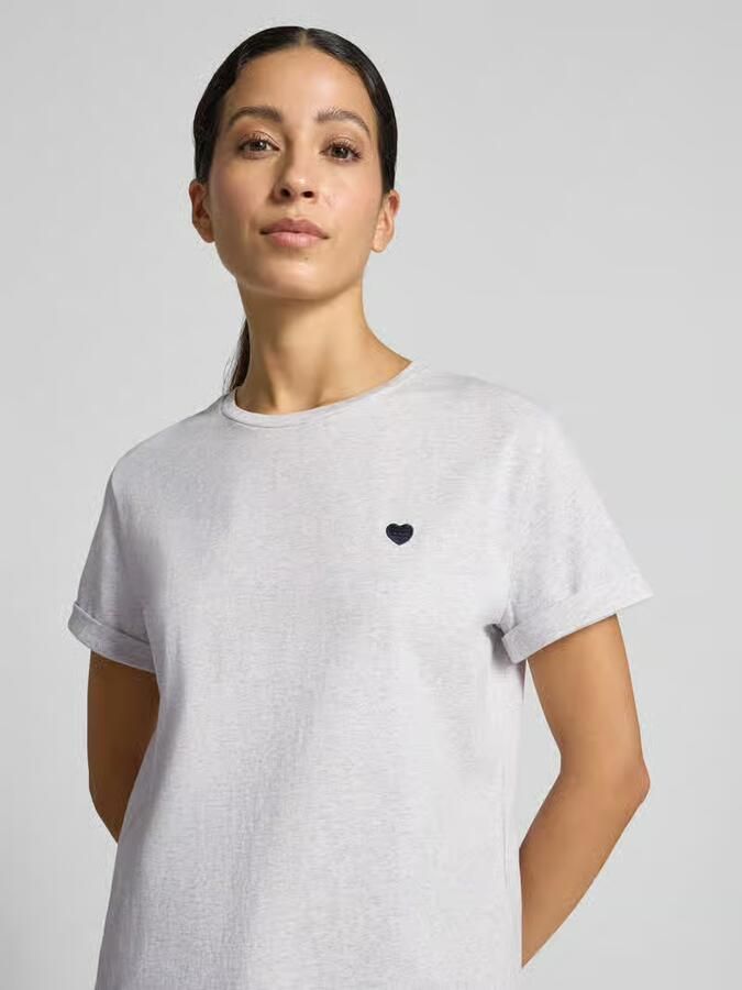 Opus relaxed fit t-shirt met motiefstitching model 'Serz' - Foto 3