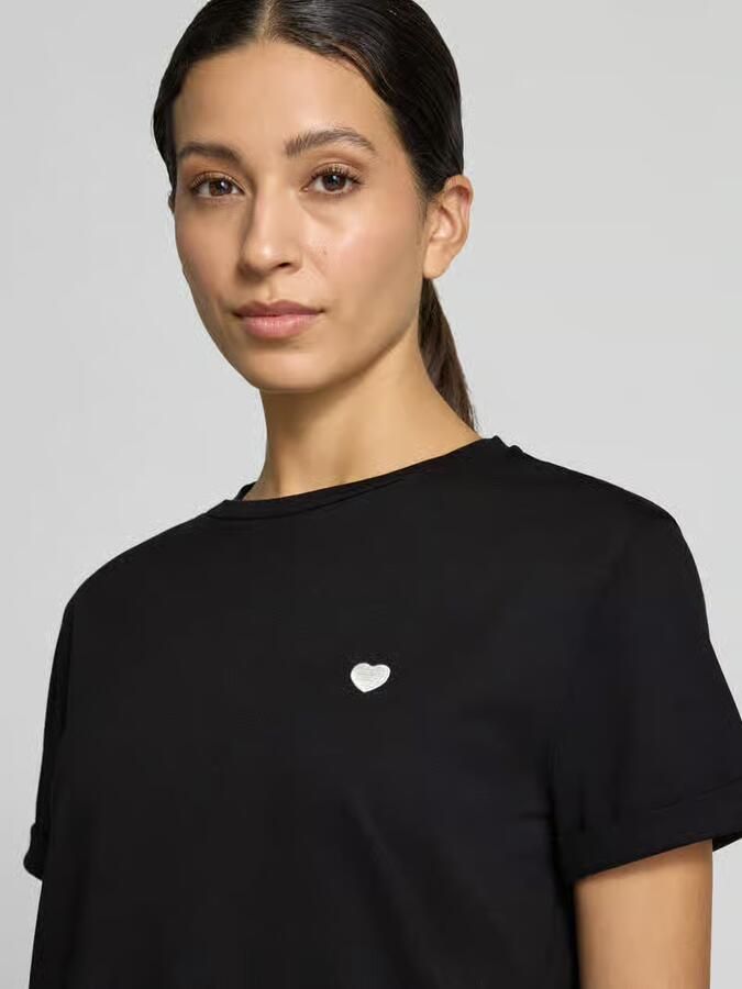 Opus relaxed fit t-shirt met motiefstitching model 'Serz' - Foto 5