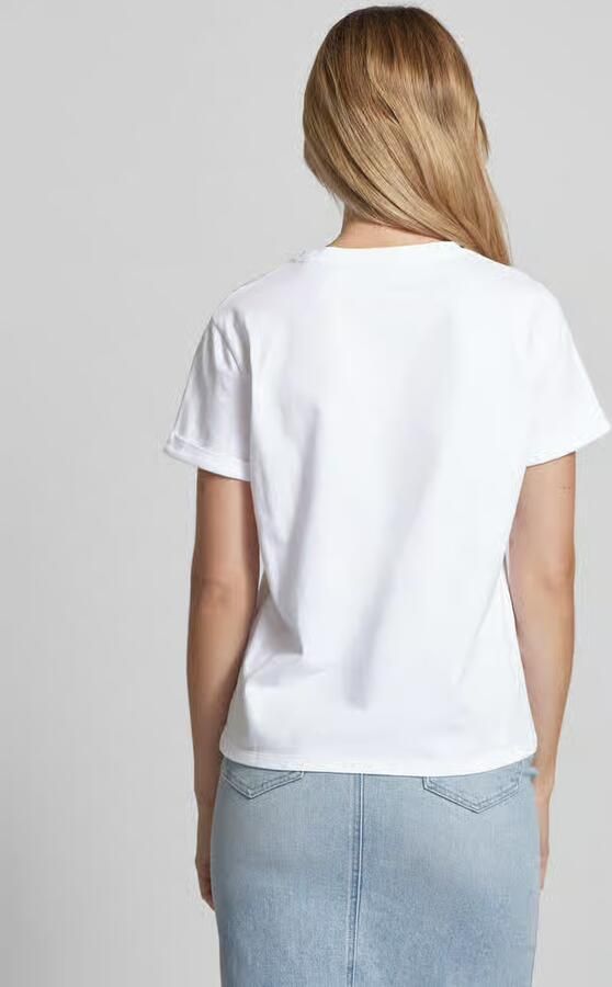 Opus relaxed fit t-shirt met motiefstitching model 'Serz' - Foto 2