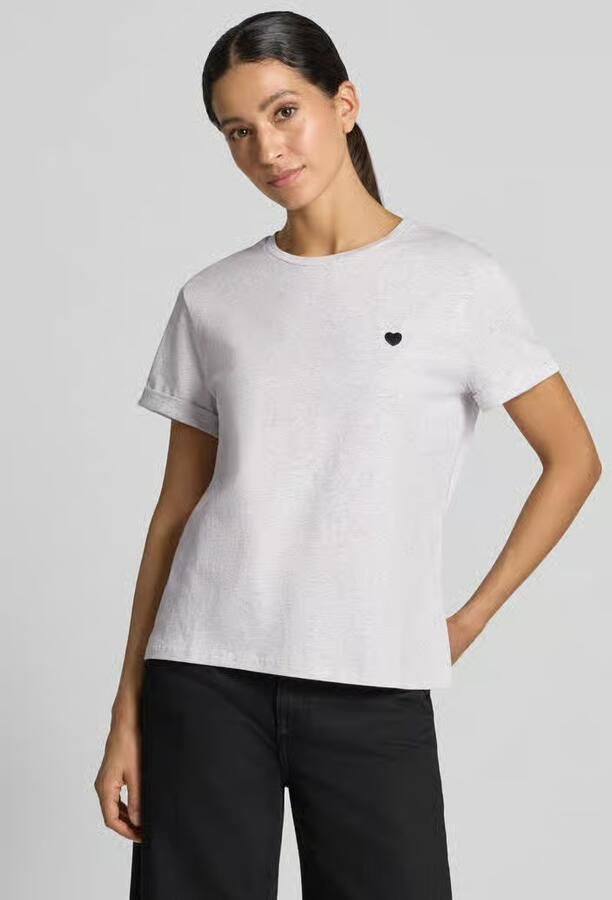 Opus relaxed fit t-shirt met motiefstitching model 'Serz' - Foto 3