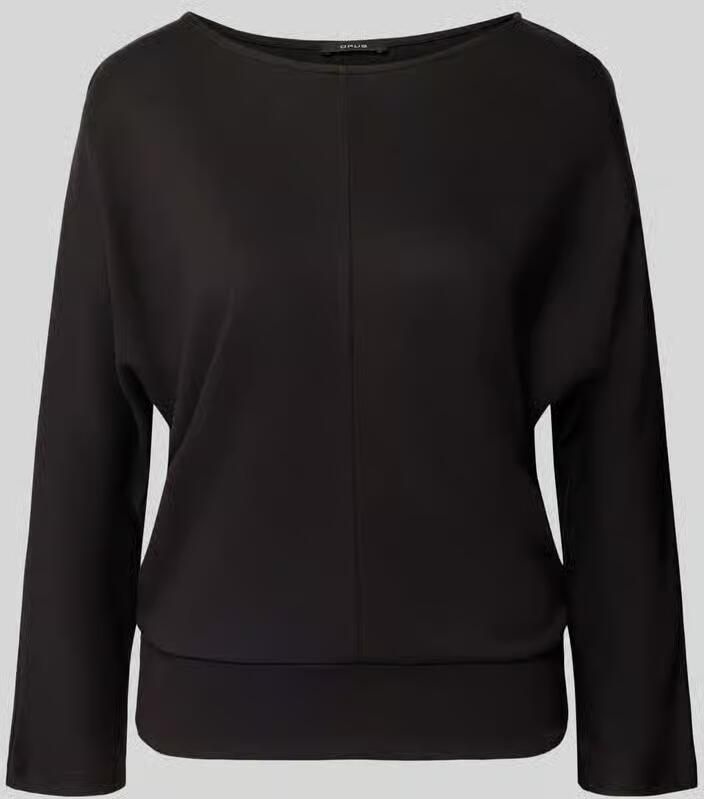 Opus Loose fit shirt met lange mouwen van viscosemix model 'Suisa'