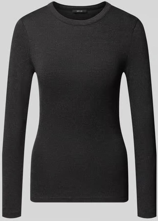 Opus Shirt met lange mouwen met ronde hals model 'Sifa'