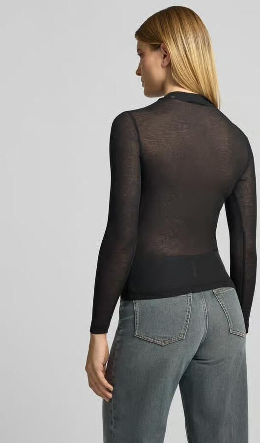 Opus Shirt met lange mouwen van mix van viscose en wol - Foto 3