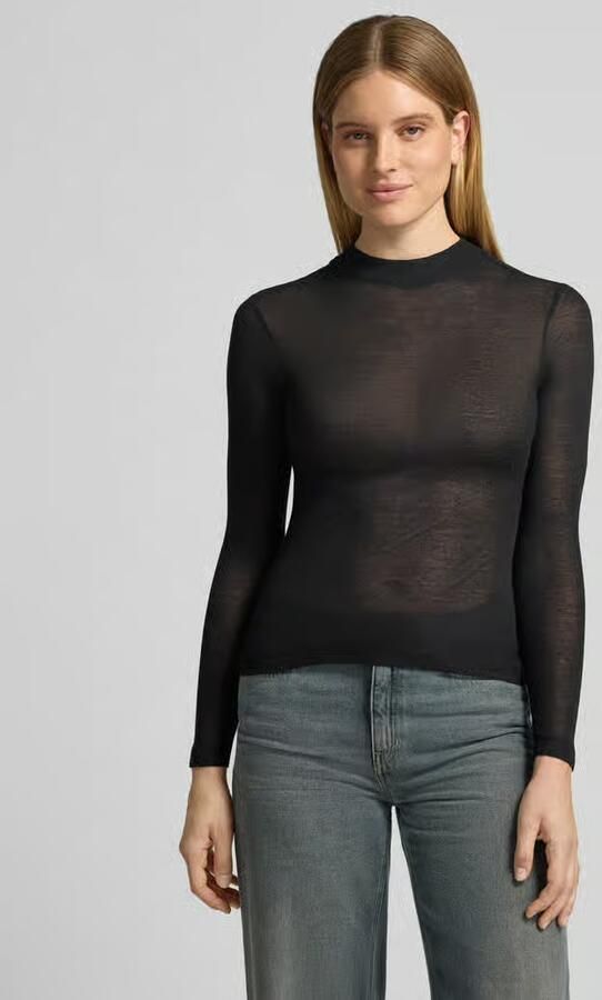 Opus Shirt met lange mouwen van mix van viscose en wol - Foto 2