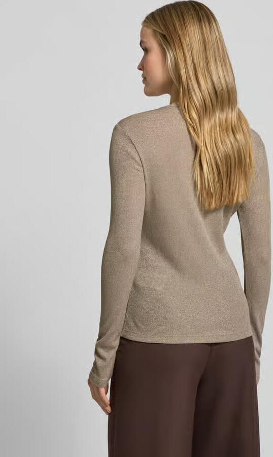 Opus Shirt met lange mouwen van viscosemix met knoopsluiting model 'Sosmica'