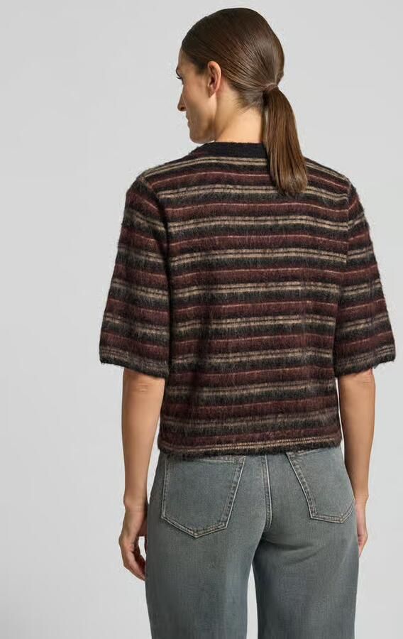 Opus Slim fit gebreide pullover van polyacryl-mix met streepmotief - Foto 2