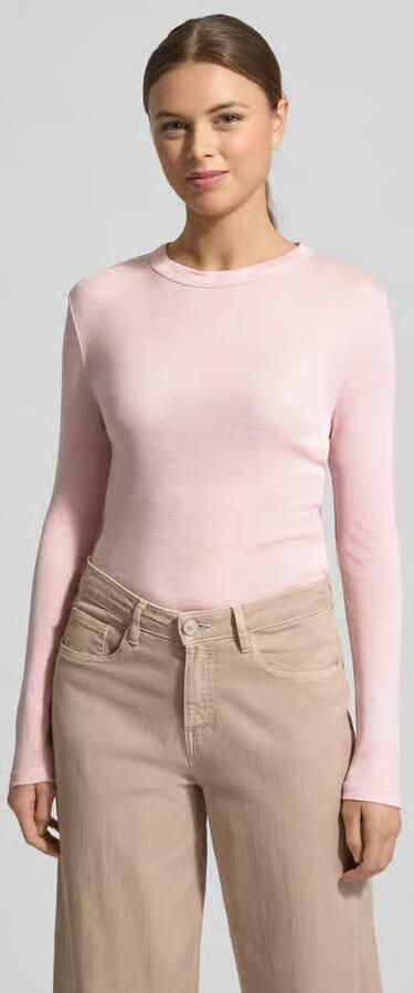 Opus Slim fit shirt met lange mouwen van een mix van lyocell en wol model 'Sefemina' - Foto 4