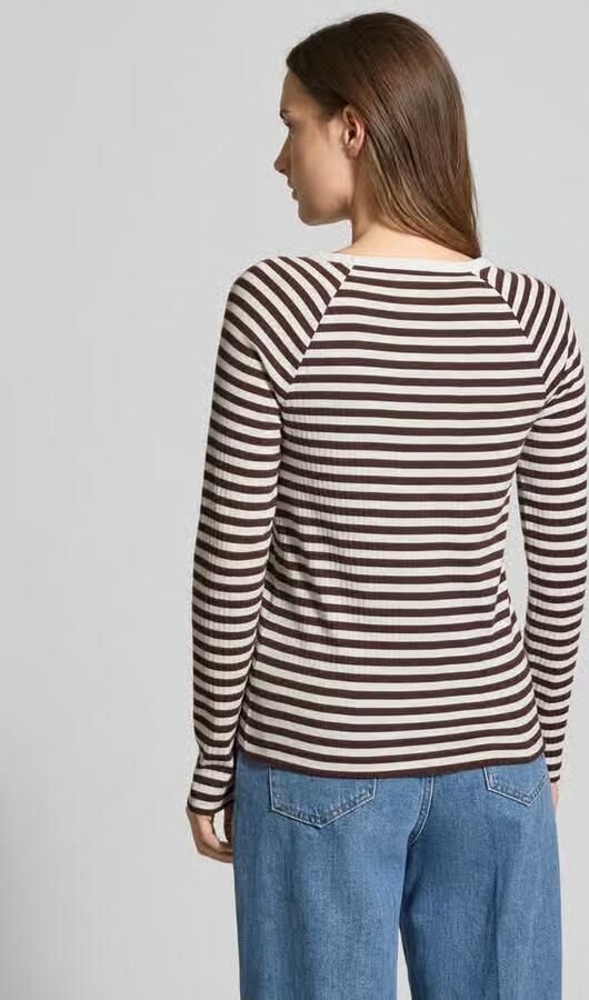 Opus Slim fit shirt met lange mouwen met ronde hals Model 'Sorka'