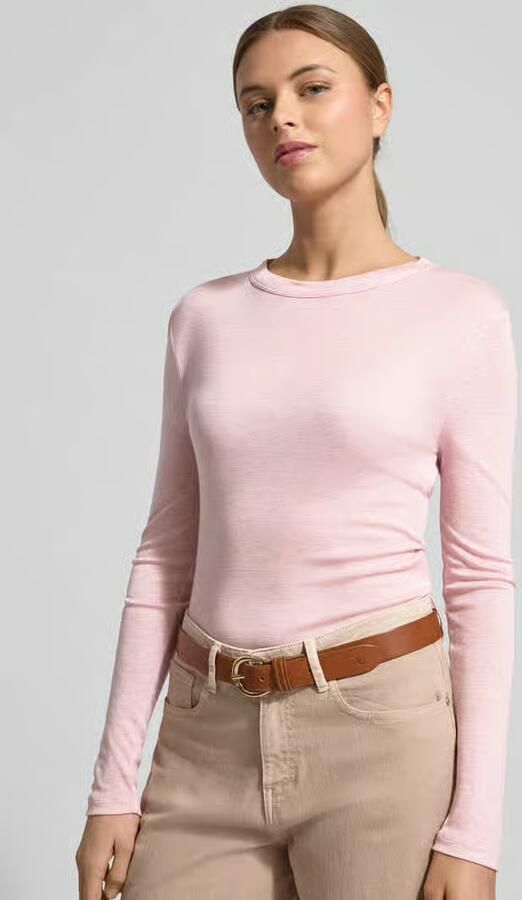 Opus Slim fit shirt met lange mouwen van een mix van lyocell en wol model 'Sefemina' - Foto 2