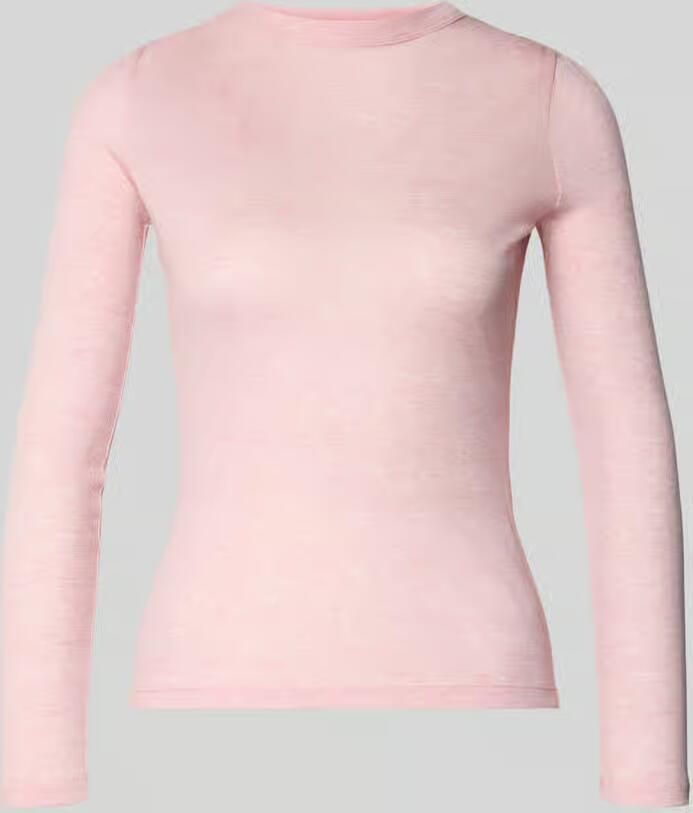 Opus Slim fit shirt met lange mouwen van een mix van lyocell en wol model 'Sefemina'