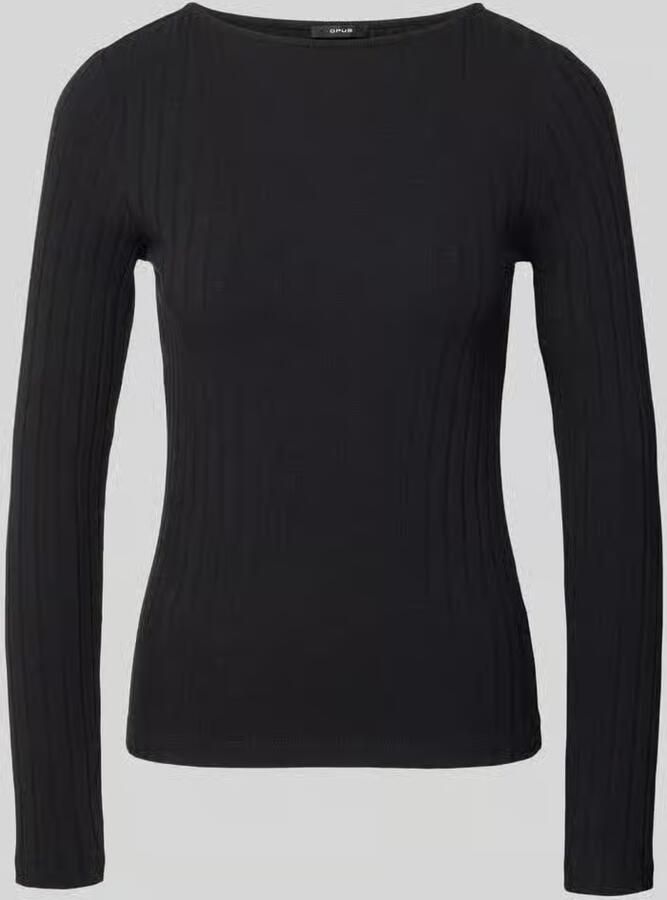 Opus Slim fit shirt met lange mouwen van katoenmix model 'Sovke'