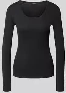 Opus Slim fit shirt met lange mouwen van mix van katoen en modal model 'Sorana'