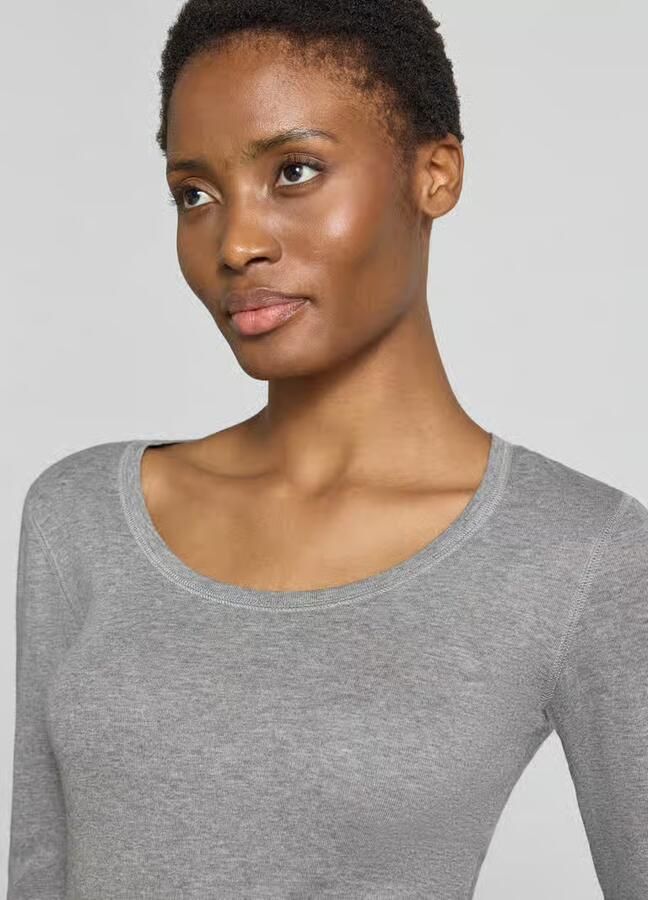 Opus Slim fit shirt met lange mouwen van mix van katoen en modal model 'Sorana' - Foto 2
