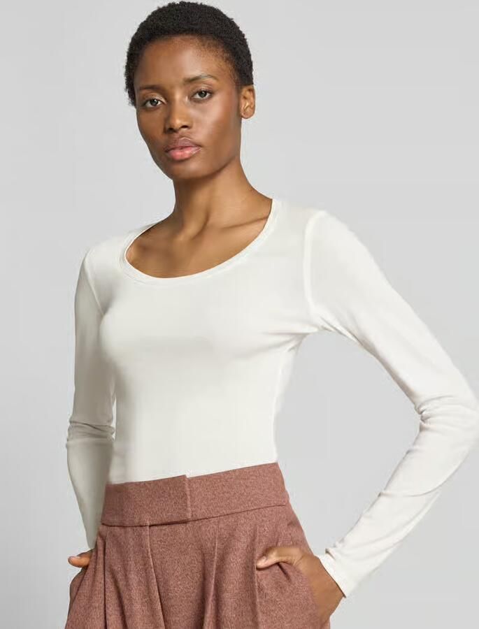 Opus Slim fit shirt met lange mouwen van mix van katoen en modal model 'Sorana' - Foto 2
