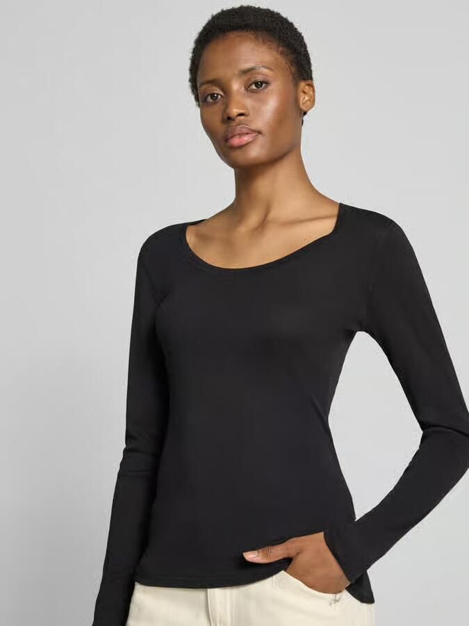 Opus Slim fit shirt met lange mouwen van mix van katoen en modal model 'Sorana' - Foto 2