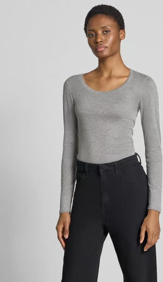 Opus Slim fit shirt met lange mouwen van mix van katoen en modal model 'Sorana' - Foto 2