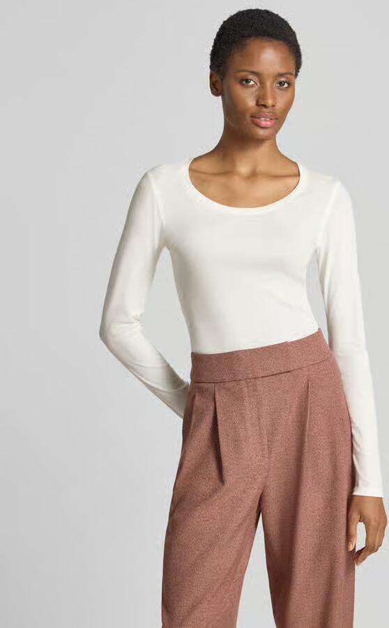 Opus Slim fit shirt met lange mouwen van mix van katoen en modal model 'Sorana' - Foto 2