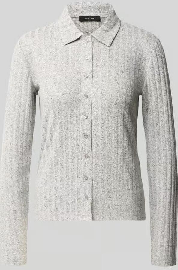 Opus Slim fit shirt met lange mouwen van viscosemix model 'Sitami'