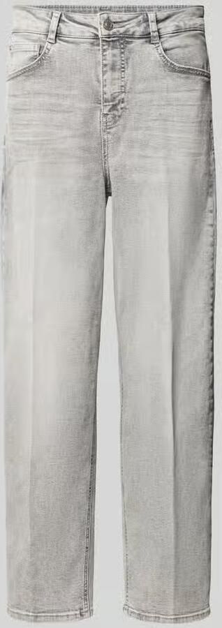 Opus straight fit jeans met used wassing model 'Maxie'