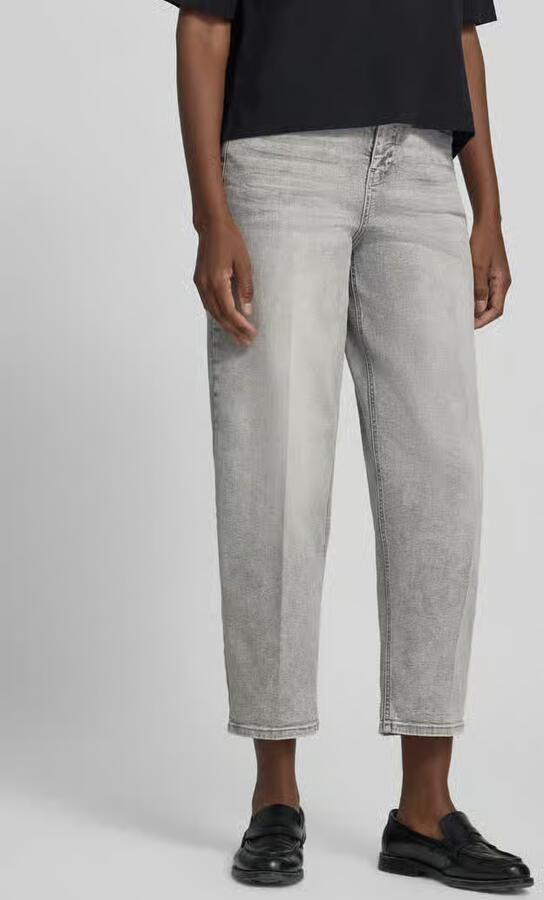 Opus straight fit jeans met used wassing model 'Maxie' - Foto 3