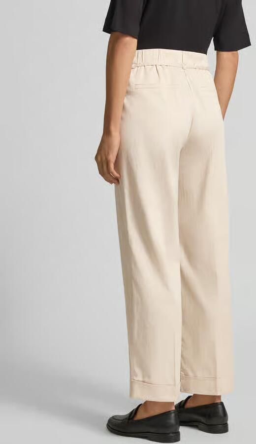 Opus Straight leg stoffen broek met persplooien model 'Meeri'