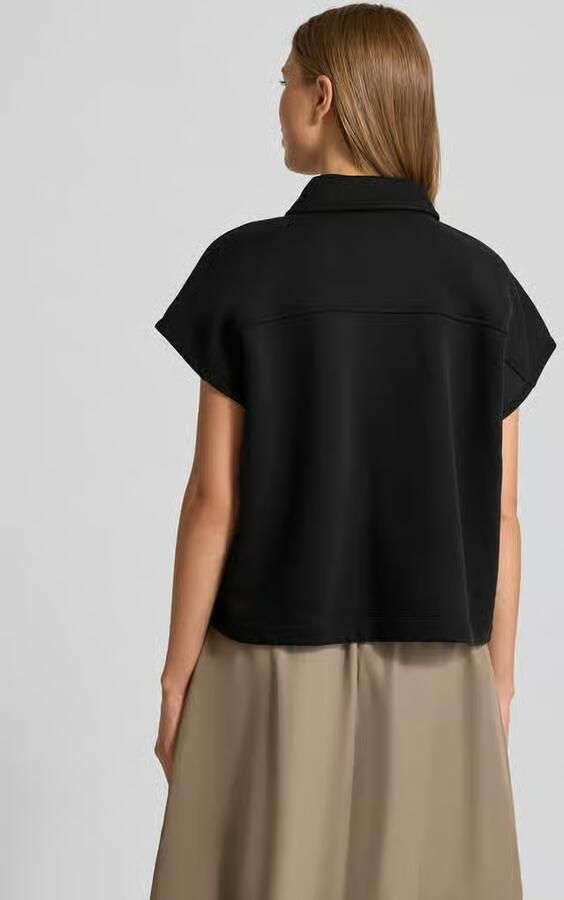 Opus Sweatjack met blinde knoopsluiting model 'Gesy'