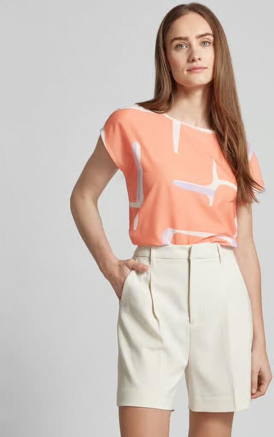 Opus Korte Mouw Top met Sisbo Print Multicolor Dames - Foto 2