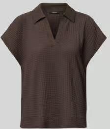 Opus T-shirt met structuurpatroon en V-hals model 'Sipin'
