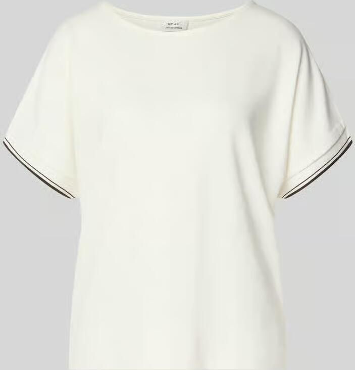 Opus T-shirt van viscosemix met ronde hals model 'Giprep' - Foto 2