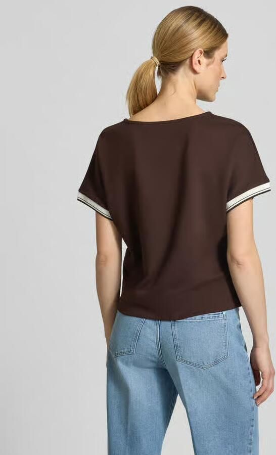 Opus T-shirt van viscosemix met ronde hals model 'Giprep'