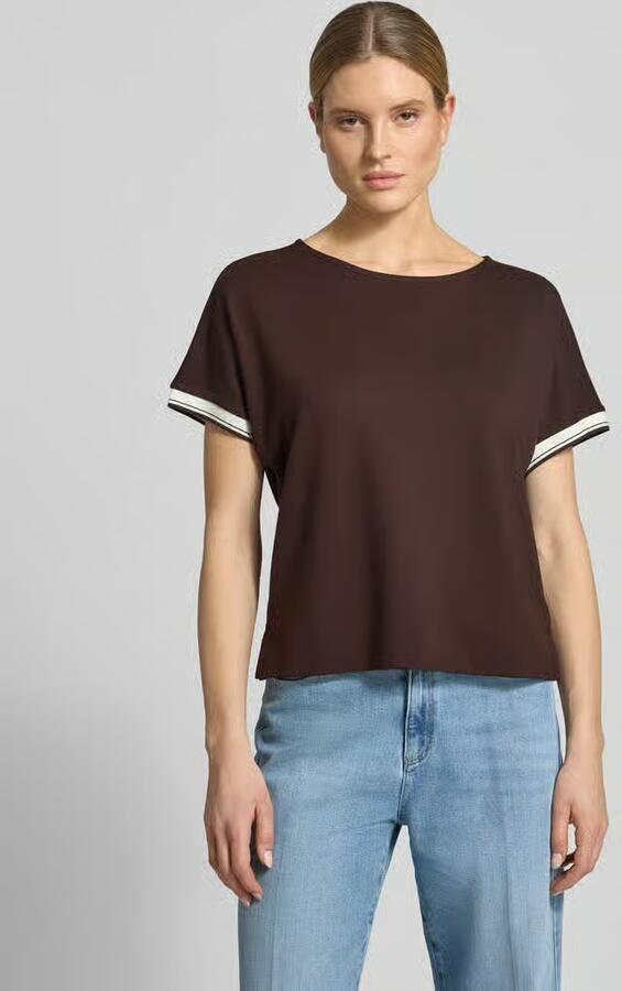 Opus T-shirt van viscosemix met ronde hals model 'Giprep' - Foto 3