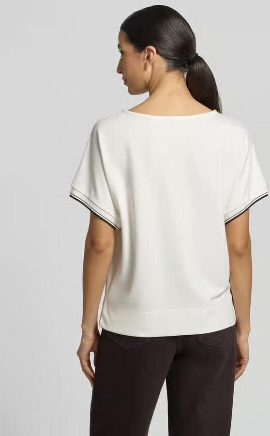 Opus T-shirt van viscosemix met ronde hals model 'Giprep' - Foto 2