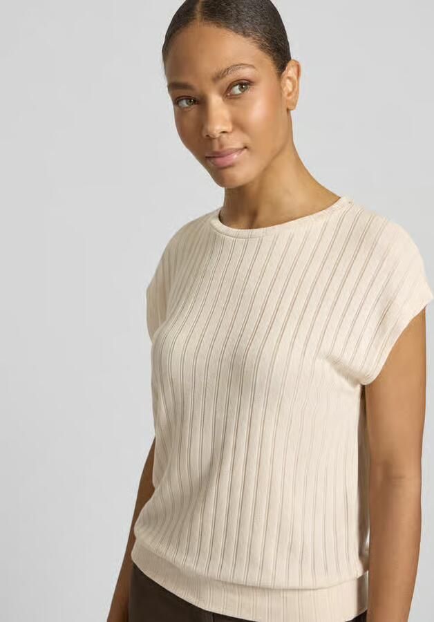Opus T-shirt van viscosemix met structuurpatroon model 'Sapino'