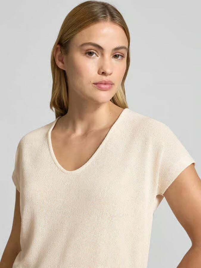 Opus T-shirt van viscosemix met V-hals model 'SIRUKUS'
