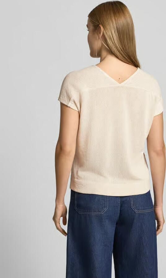 Opus T-shirt van viscosemix met V-hals model 'SIRUKUS'