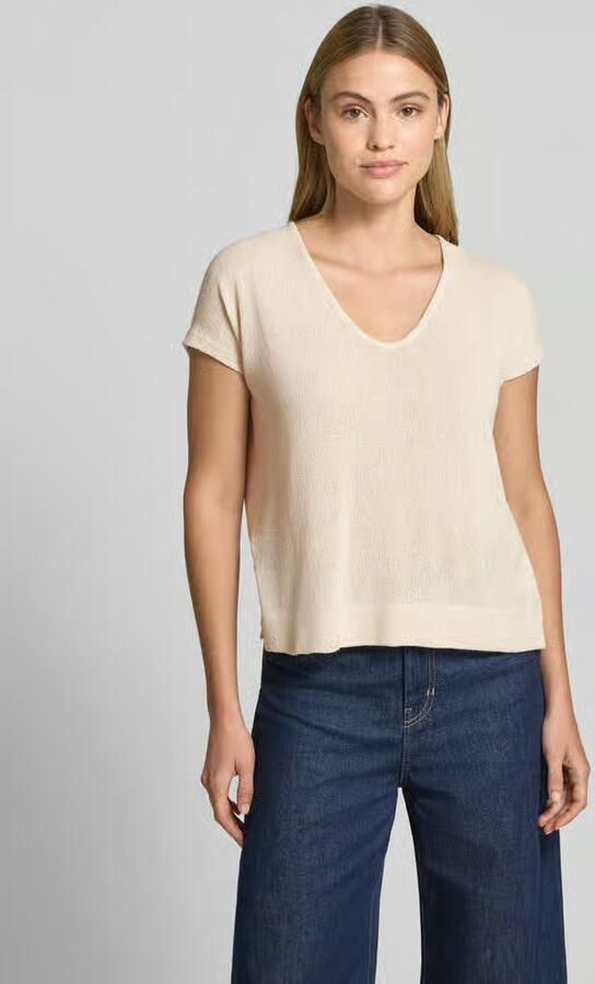 Opus T-shirt van viscosemix met V-hals model 'SIRUKUS' - Foto 4