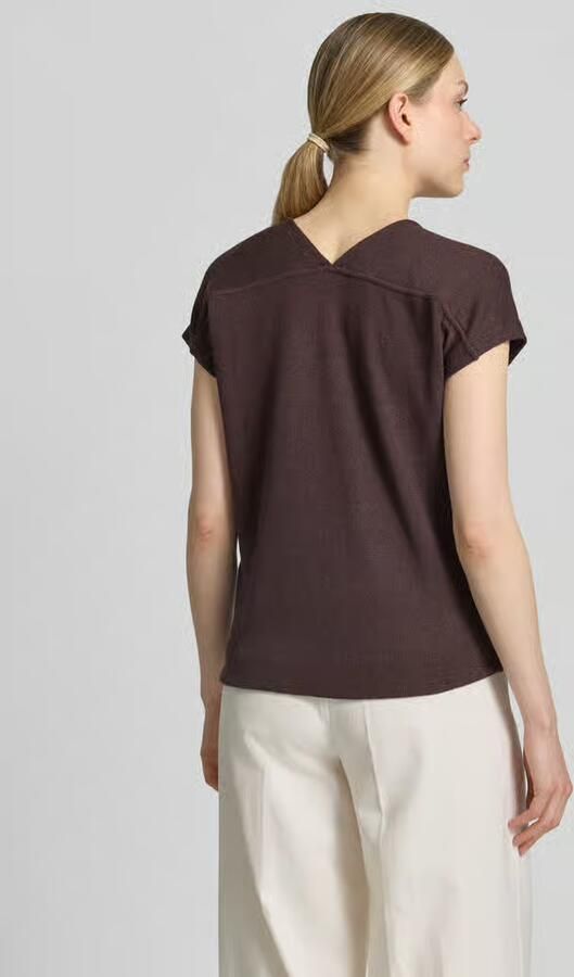 Opus T-shirt van viscosemix met V-hals model 'SIRUKUS'