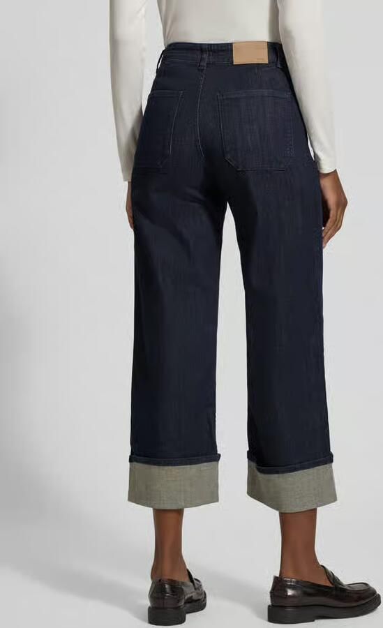 Opus Wide leg jeans met vaste zoomslag model 'Miva'
