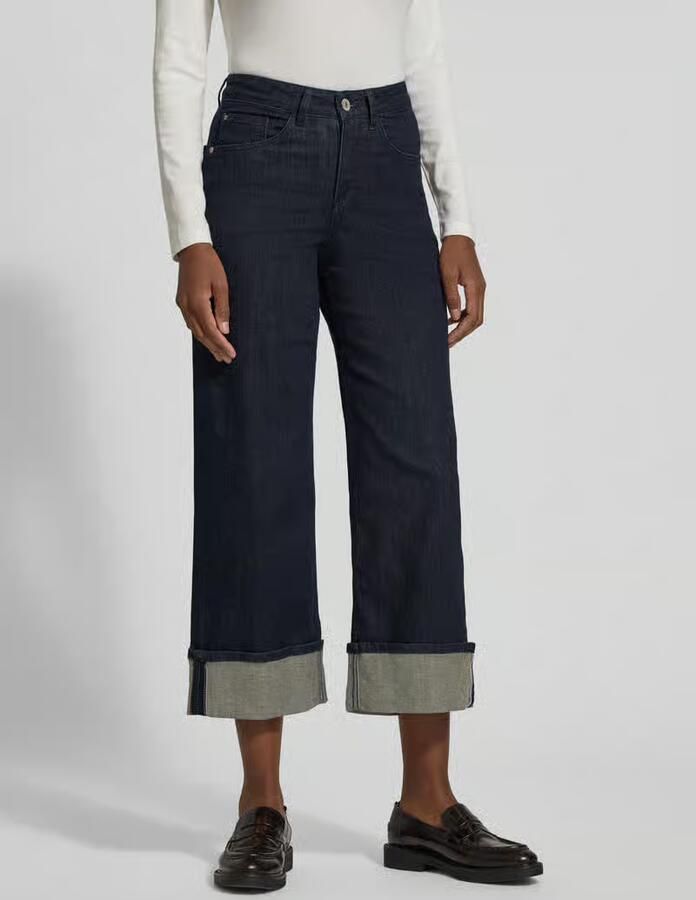 Opus Wide leg jeans met vaste zoomslag model 'Miva' - Foto 2