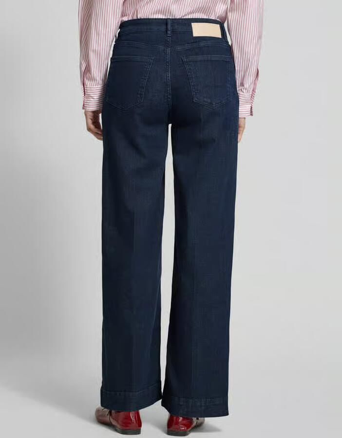 Opus Wide leg jeans met vouwplooien model 'Miva Authentic'