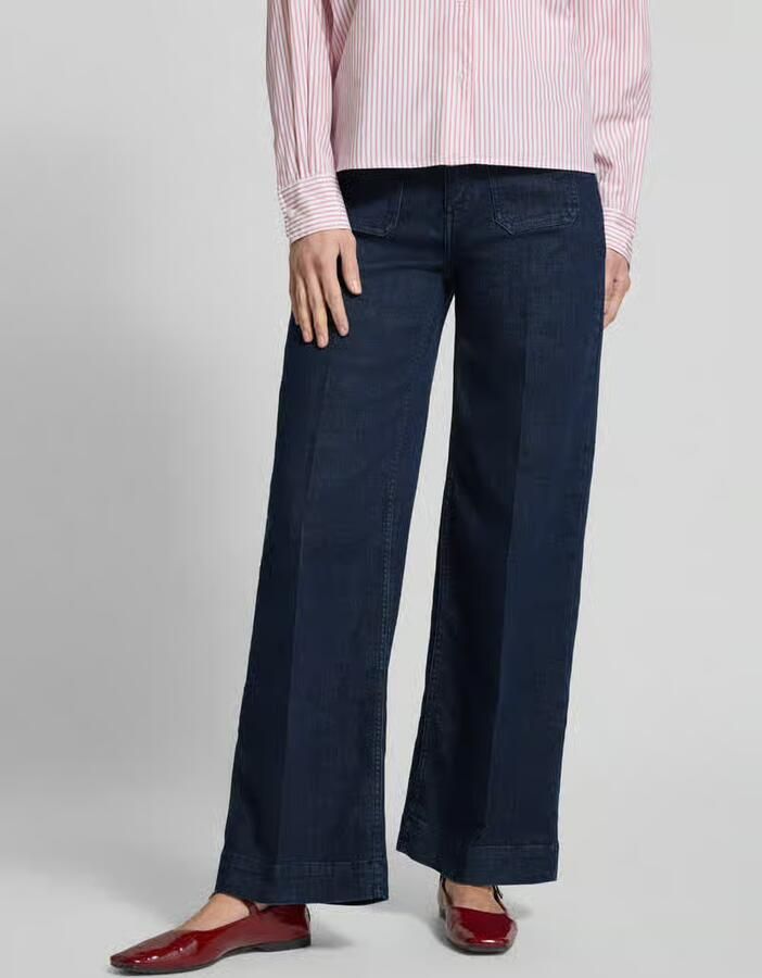 Opus Wide leg jeans met vouwplooien model 'Miva Authentic' - Foto 2