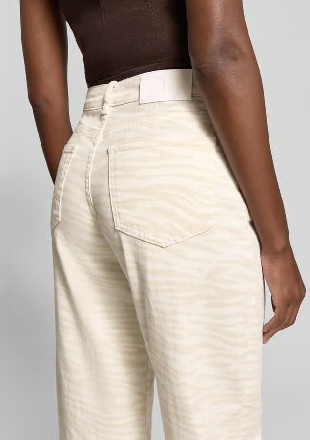 OPUS PANTS Barrel fit jeans met dierenprint model 'Mari Clear Zebra'