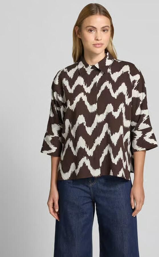 OPUS PANTS Blouse van viscosemix met 3 4-mouw model 'FAWEN' - Foto 3